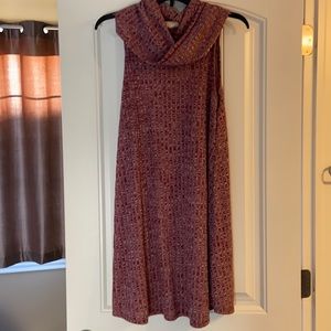 Sleeveless cowl neck purple dress